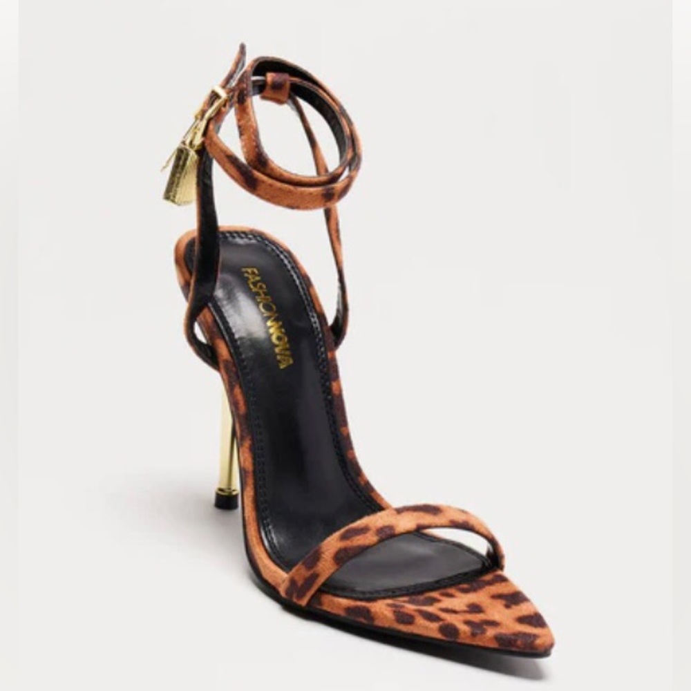 Locked In Your Love Fashionova Leopard Print Ankle-Strap Stiletto Sandals